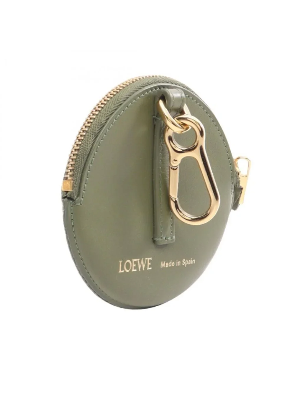 Loewe Coin Purse Cookie Key Charm Repeat Anagram Green Canvas Leather